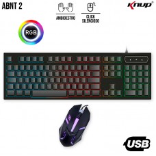 Kit Gamer Teclado + Mouse USB LED RGB KP-TE115 Knup